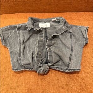 Zara Knotted Denim Shirt
